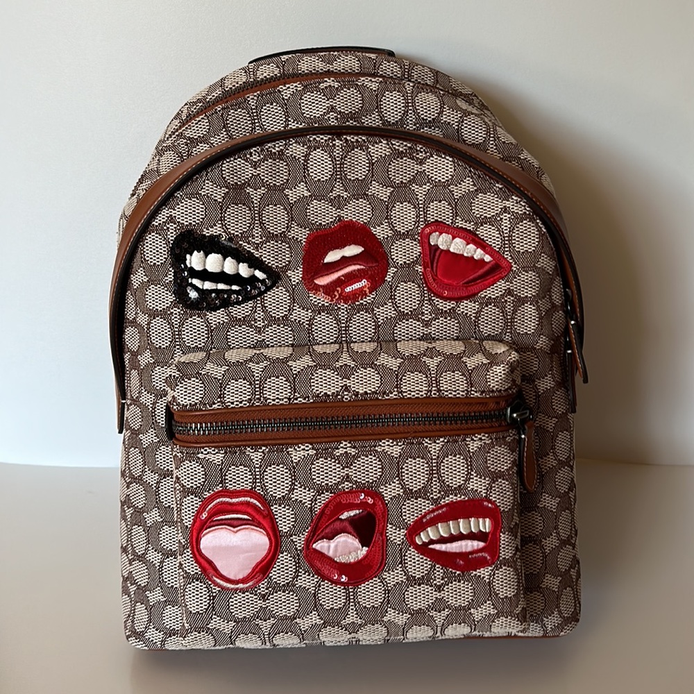 NWT Coach X Tom Wesselmann Charter Backpack Signature Textile Jacquard Purse Bag - Picture 3 of 12